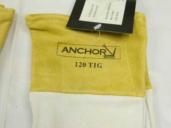 Anchor Capeskin Welding Gloves, Large, White/Tan, 4" Gauntlet Qty 2 902-120TIG-L