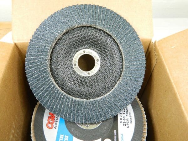 CGW Flap Disc 6" Diam 7/8″ Hole, 60 Grit, Zirconia Alumina, Type 29 Qty 10 53024