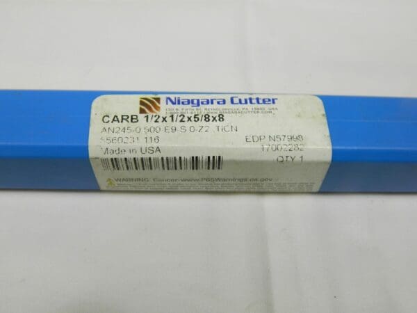 Niagara Cutter Carbide Square Nose End Mill 8" OAL 2 FL 5/8" LOC N57998