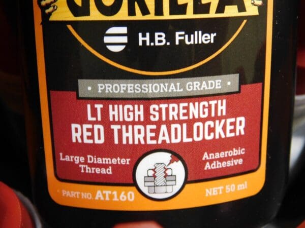 BOX of 10 GorillaPro AT160 LT High Strength Red Threadlocker (50ml) 10008079