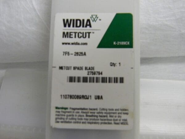 Widia Spade Drill Insert 2.6250" Cutting Diameter Cobalt T15 7F5-2625A 2759794