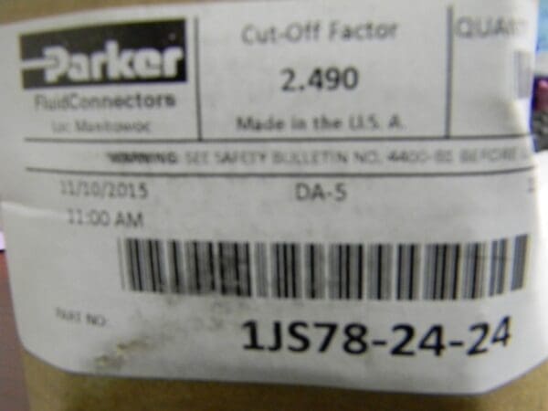 PARKER CRIMP HOSE FITTING 1JS78-24-24