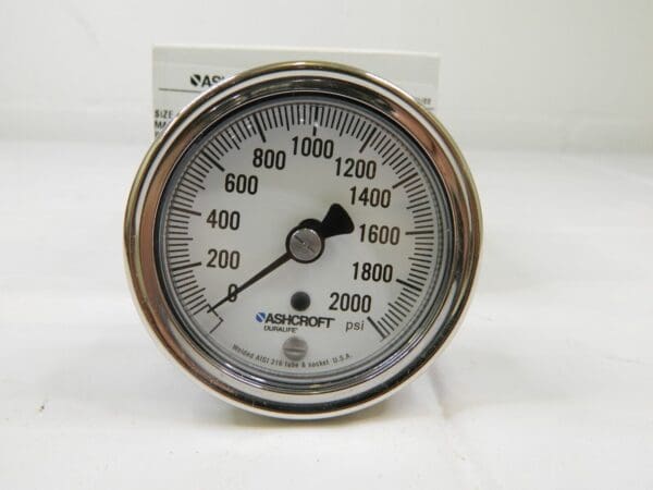 Ashcroft Pressure Gauge - 2-1/2in. Dial, 1/4 Thread, 0-2,000 Scale Range 82113