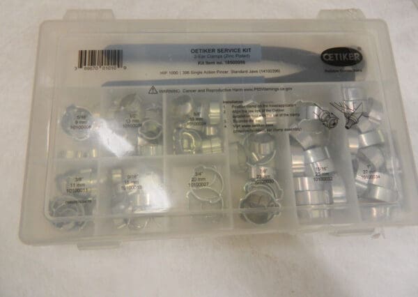 OETIKER 124 Piece, 5/16 to 1″ Diam, 2-Ear Service Clamp Kit 18500056