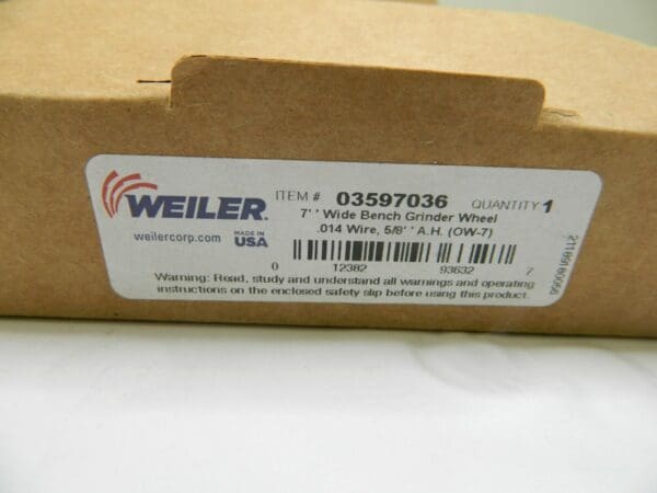 WEILER Wheel Brush: 7″ Wheel Dia, Crimped 5/8″ Hole, 6,000 RPM Qty 2 93632