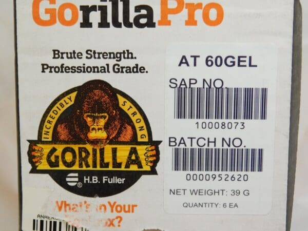 BOX of 6 GorillaPro AT60GEL Threadlocker Blue Gel (35ml Pump Bottle) 10008073