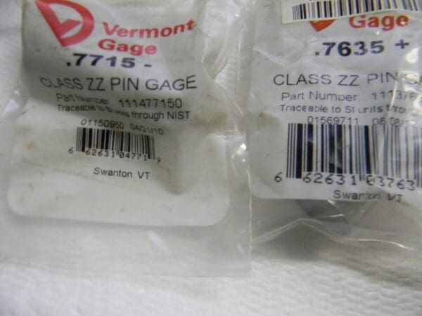 Vermontgage Single Replacement Pin Gages Mix Lot QTY 4 74926494