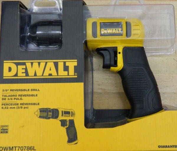 DEWALT Air Drill: 3/8″ Keyless Chuck, Reversible DWMT70786