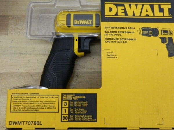 DEWALT Air Drill: 3/8″ Keyless Chuck, Reversible DWMT70786