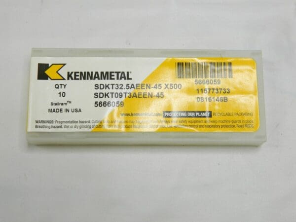 KENNAMETAL SDKT32.5AEEN –45 X500 Carbide Milling Insert Qty 4 5666059