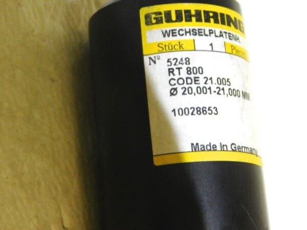 Guhring Replaceable Tip Drill 20.24mm-21.03mm Dia 1” Shank 241mm L 905248021005