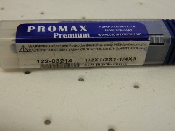 PROMAX Ball End Mill: 0.5″ Dia, 1.25″ LOC, 3 Flute, Solid Carbide 122-03214