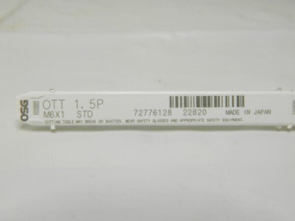 Osg Straight Flute Hand Tap , M6-1.00 , Bottoming , 3 Flutes 22820