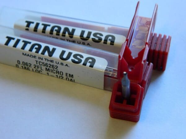 TITAN USA Square End Mill0.186'' LOC1/2'' OAL, 2 Flutes, Solid Carbide QTY 3