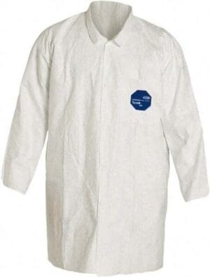 DUPONT Lab Coat 30PK 1.2 oz/sq yd, Size Medium, Tyvek TY212SWHMD003000