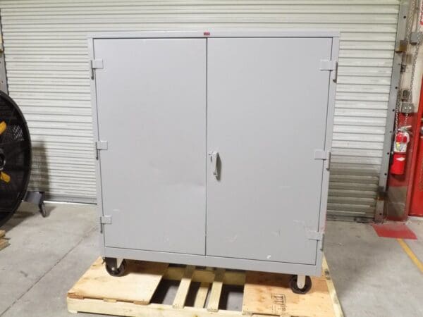 Lyon Industrial Mobile Storage Cabinet 3-Shelf 60" x 24" x 60" Grey Welded Steel