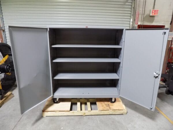 Lyon Industrial Mobile Storage Cabinet 3-Shelf 60" x 24" x 60" Grey Welded Steel