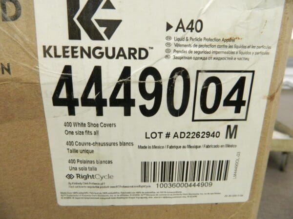 KLEENGUARD Shoe Cover: Film Laminate, White Elastic Closure Qty 400 44490