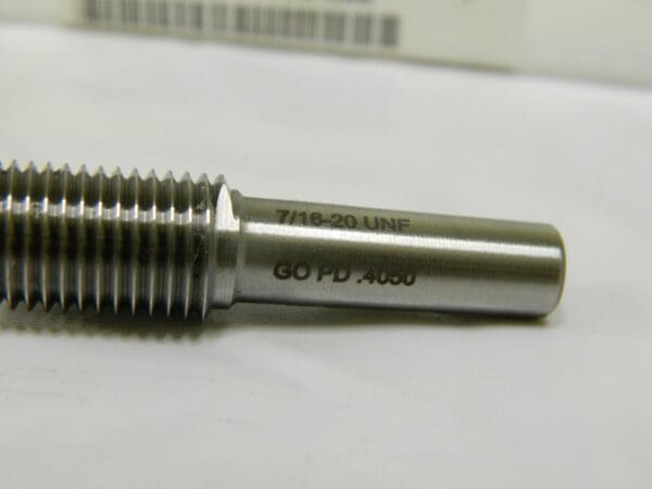 GF GAGE Plug Thread Gage: 7/16-20 Thread, 2B & 3B Class, Single End, Go 55306674