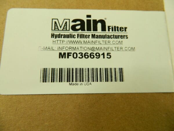 MAIN FILTER Replacement/Interchange Spin-On Hydraulic Filter Element MF0366915