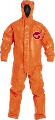 Dupont Hooded Chemical Resistant Coveralls 3XL Orange Qty 2 TPL98TOR3X000200