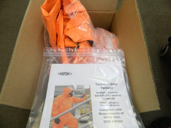 Dupont Hooded Chemical Resistant Coveralls 3XL Orange Qty 2 TPL98TOR3X000200