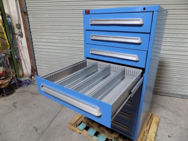 Lyon Modular Storage Cabinet 8 Drawer 59 x 30 x 28 Steel Blue DAMAGED