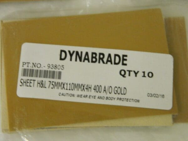 Dynabrade 75 mm x 110 mm x 4H Aluminum Oxide Sanding Sheet QTY 50 93805