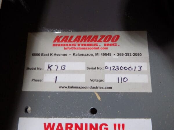 Kalamazoo Heavy Duty 7" Abrasive Chop Saw 1 HP 115/230v K7B Parts/Repair