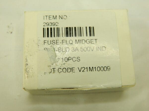 Vicfuse Cartridge Time Delay Fuse: 3 A, 1-1/2″ OAL, 13/32″ Dia Qty 10 BD-29392