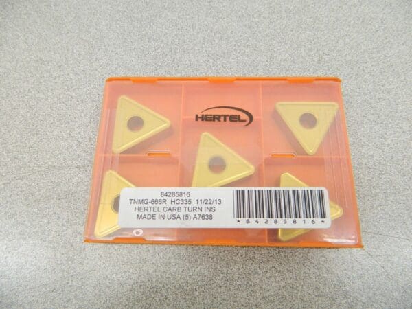 HERTEL Turning Insert: TNMG666R HC335, Solid Carbide Qty 5 84285816