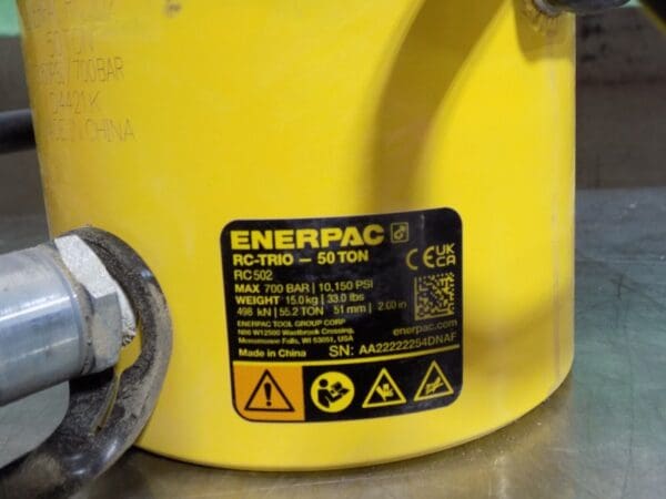 Enerpac 50 Ton Single Acting Hydraulic Cylinder 2" Stroke RC502 Parts/Repair