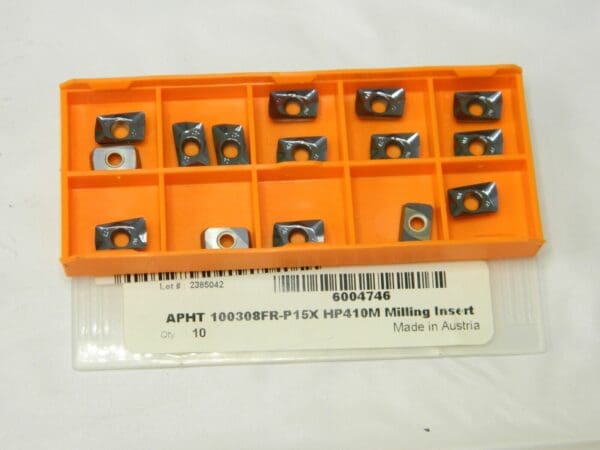 HERTEL APHT100308FR –P15X HP410M Carbide Milling Insert Qty 15 6004746