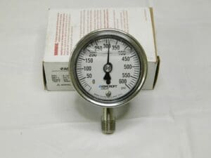 ASHCROFT Pressure Gauge: 2-1/2″ Dial, 0 to 600 psi, 1/4″ Thread, NPT 94481