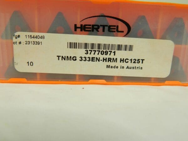 HERTEL TNMG 333EN –HRM HC125T Carbide Turning Insert Qty 10 37770971