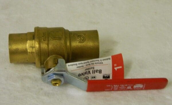 Mueller Global Brass Ball Valve In-Line One Way Flow 1" PTFE 600 psi 107-455HC