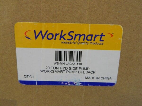 WorkSmart Side Pump Bottle Jack 20 Ton Load Cap. WS-MH-JACK1-110