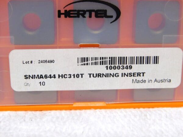 Hertel Carbide Turning Inserts SNMA644 Grade-HC310T Box of 10 1000349