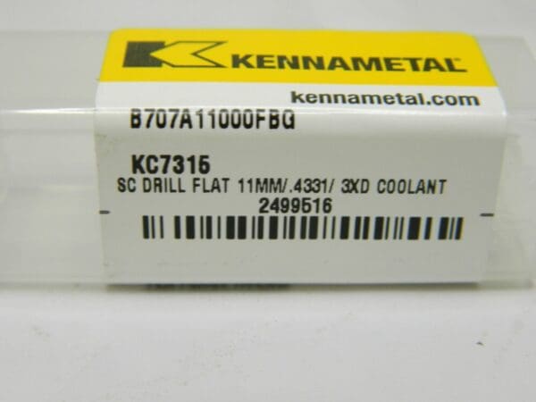 KENNAMETAL SC Screw Machine Length Drill Bit 11 mm Dia, 180 ° 2499516