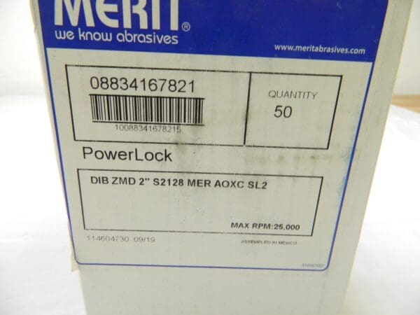 Merit Quick Change Disc, 2", 40G, Black, 25,000 RPM Qty 50 08834167821