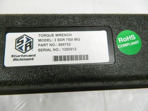 Sturtevant Richmont 150-750 lb-in Torque Wrench, Adjustable 3/8" Sq Drive 869752