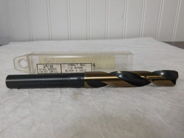 Viking HSS 19/32 Twist Drill 135D 1/2 Shank Black/Gold Colbalt S&D 29181