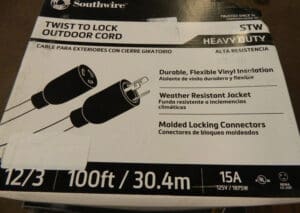 SOUTHWIRE 100', 12/3 Gauge/ConductorsYellow Wet/Dry Extension Cord 9029SW8802