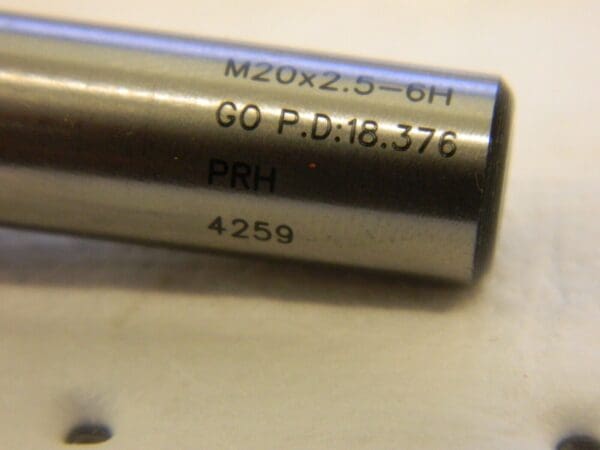 SPI Plug Thread Gage: M20x2.5 Thread, 6H Class, Single End, Go 37-125-2