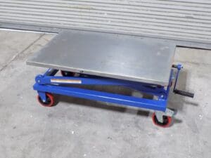 Vestil Mechanical Scissor Lift Cart 660 lb Cap 37" x 23" Platform DAMAGED WHEEL