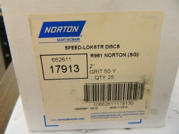 Norton Abrasives 2" 50 Grit Norton SG Quick Change Discs TR 25pk 66261117913