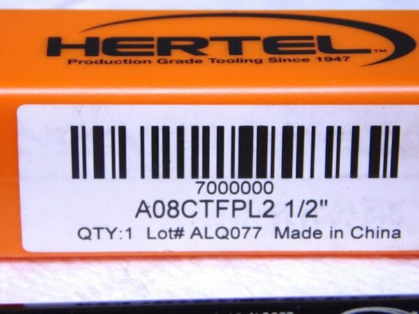 Hertel A-CTFP Indexible Boring Bar 0.6” Min Bore Dia 1/2” Shank Dia 8”L 7000000