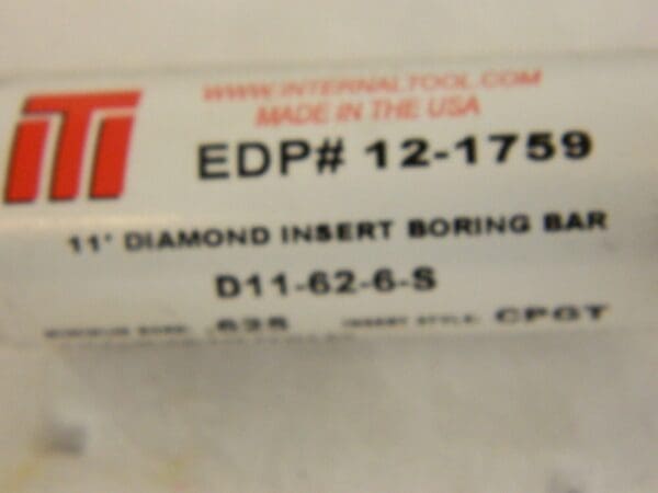 11° Diamond Boring Bars - Tool 12-1759