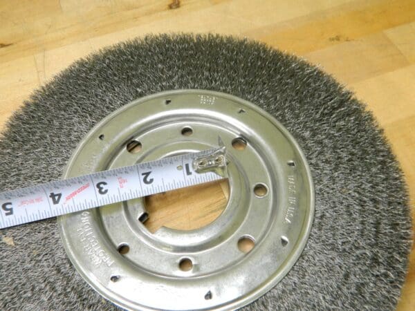 OSBORN Wheel Brush: 10″ Wheel Dia, Crimped 2″ Hole, Steel, 3,600 RPM 22109