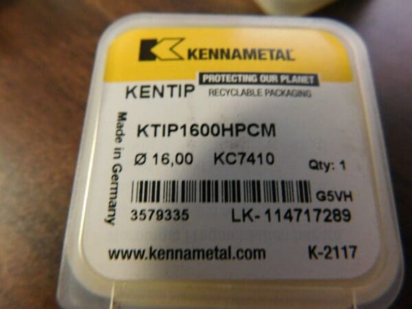 Kennametal Series KenTIP 16mm Diam 140° Drill Tip KC7410